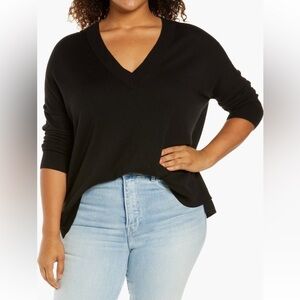 Treasure & Bond Black V-Neck Sweater 2X